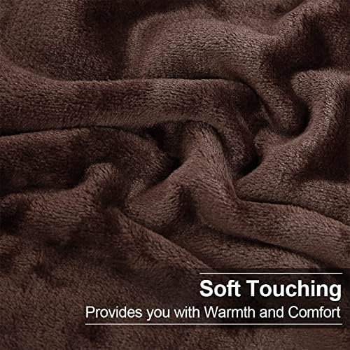 EASELAND Soft Lightweight California King Fleece Blanket, Chocolate