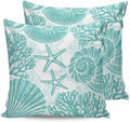 Pillow Covers 20x20 Set of 2, Teal Coastal Throw Pillow Covers
