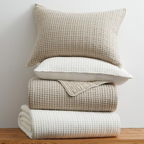 Levtex Home Mills Waffle King Bedspread Set (122x106in) with 2 Pillow