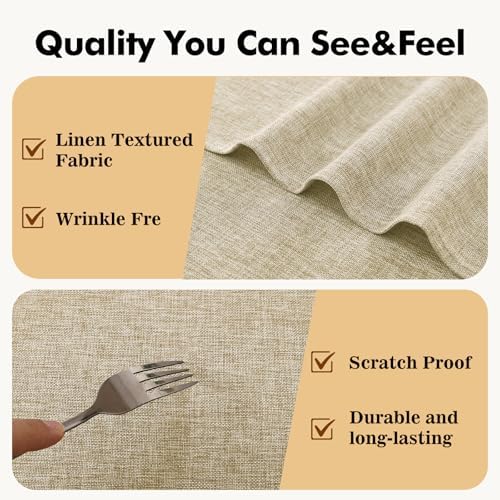 JIUZHEN Rectangle Table Cloth Faux Linen Farmhouse Tablecloth Wrinkle