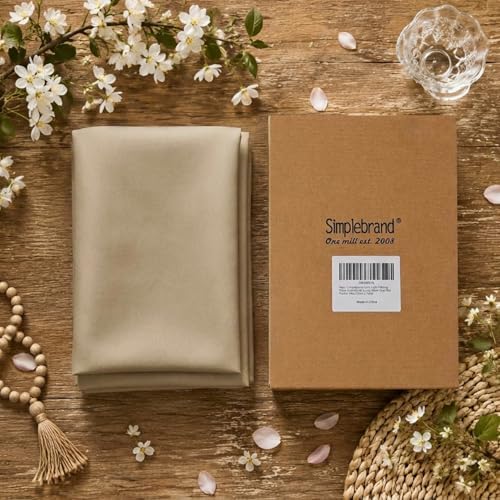 Simplebrand Taupe Blackout Curtains 84 Inch Length 2 Panels Set for