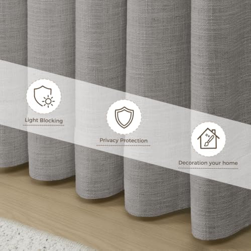 Drapifytex 56W x 108L Pinch Pleat Linen Blend Curtain 1 Panel Lined