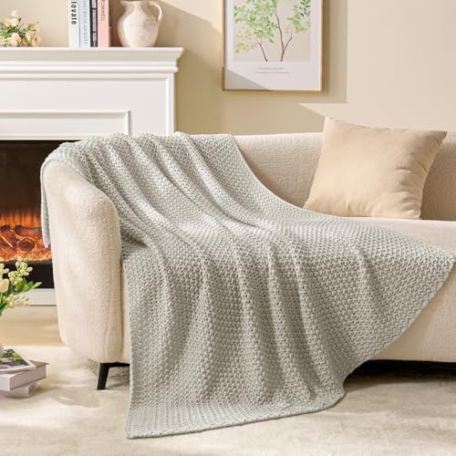 BEDELITE Cozy Chunky Cable Knit Throw Blanket for Couch