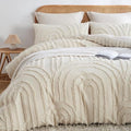 Nautral Tufted Cotton Duvet Cover - 5 Piece Luxury Shabby Chic Boho