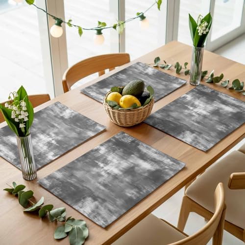 Modern Minimalist Placemats Set of 8, Cotton Linen Fabric Place Mats