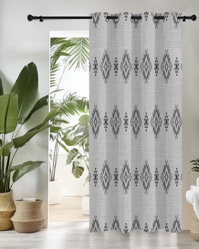 Diamond Pattern Curtains 63 inches Long for Living Room Bedroom