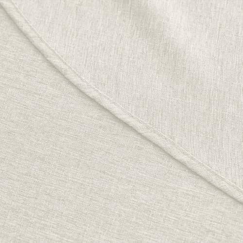 Decorelia Waterproof Faux Linen Tablecloth for Round Dining Table