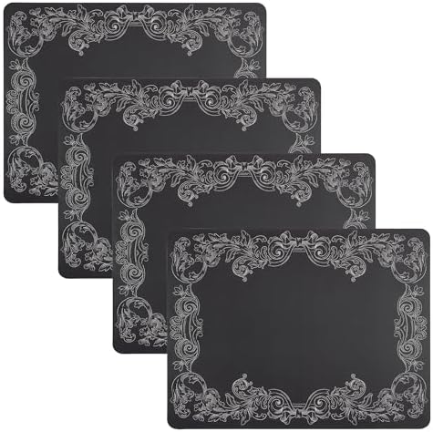 Karma, 15-Inch Cork Placemat Set of 4, Elegant Charger Plate for