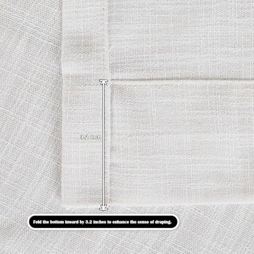 LUSTROWIN Rusty Brown Natural Linen Curtains 96 Inches Long - Light