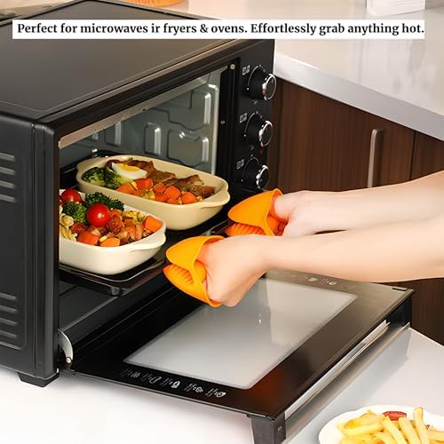 1 Pair Gray,Mini Silicone Oven Gloves, Mini Finger Protector Pot