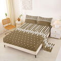 Erosebridal Taupe Heart Striped Bed Sheets Queen for Kids Girls Boys