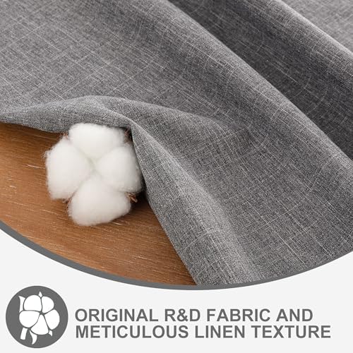 Grey Tablecloth, Faux Linen Water-Resistant Table Cover