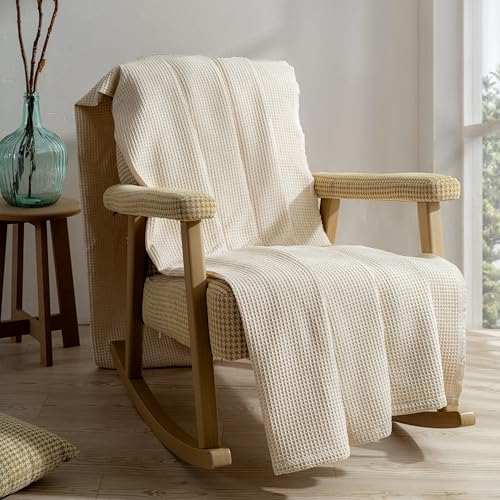 100% Turkish Cotton Waffle Blanket Cal King - Cozy, Airy, Lightweight