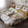 Sage Green Retro Bathtub Rabbit Duvet Cover Set for Women Girls 3 Pcs