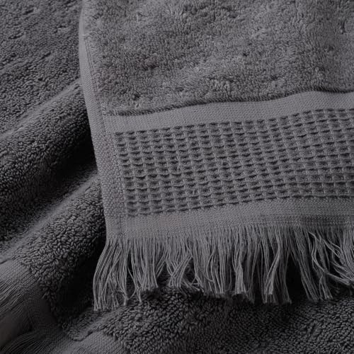 SOFE H&L | NADIAS Decorative Turkish Hand Towels, Set of 4 | Gray