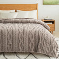 COOVA Taupe Fleece King Blanket for Bed - Super Soft Cozy Plush Fuzzy