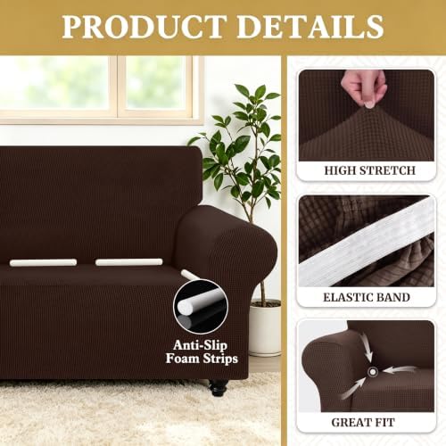 YEMYHOM 2026 Stretch Couch Cover Slipcover, 1 Piece Sofa Covers for 3
