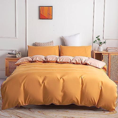 Bedding 3 Pieces Duvet Cover Set,Beige and Khaki Soft Microfiber