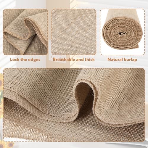6 Pack Natural Burlap Table Runners,12 x 71 Inches Rustic Jute Table