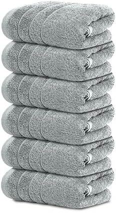 Tens Towels 6 Piece Hand Towels Set 16 x 28 Inches, Cool Grey