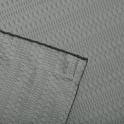 SUN+BLK Bridgeport Waffle Weave Fabric Shower Curtain, 70” W x 72” H