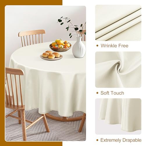 DWCN Round Tablecloth 90 Inch - Waterproof & Stain Resistant