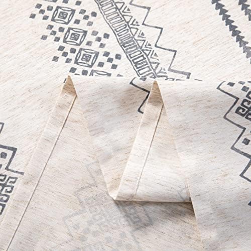 MYSKY HOME Boho Rectangle Tablecloth 60x120 in, Grey Waterproof Table
