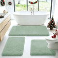 Microfiber Thick Bathroom Rugs Sets 3 Piece, Flurry Non Slip Bath Rug