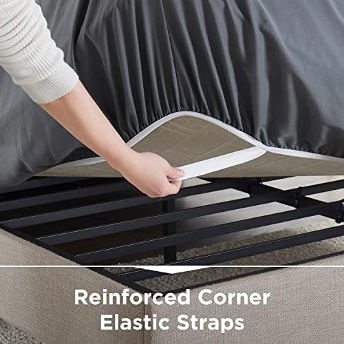 Empyrean 2 Pack Charcoal Grey Fitted Sheet Extra Deep Pocket, Hotel