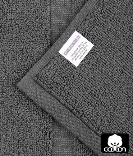 COTTON CRAFT Bath Mats - 2 Pack Tub Shower Floor Mat - 21x30- Charcoal