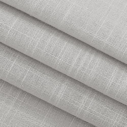 Linen Blend Grey Curtains for Living Room Back Tab Modern Farmhouse