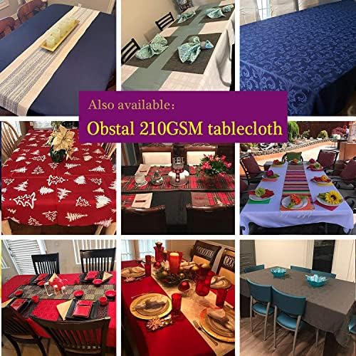 Obstal 210GSM Rectangle Table Cloth, Ivory, 60 x 102 Inch