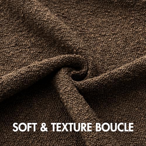 MIULEE 22x22 Decorative Euro Sham Boucle Couch Pillow Covers Brown