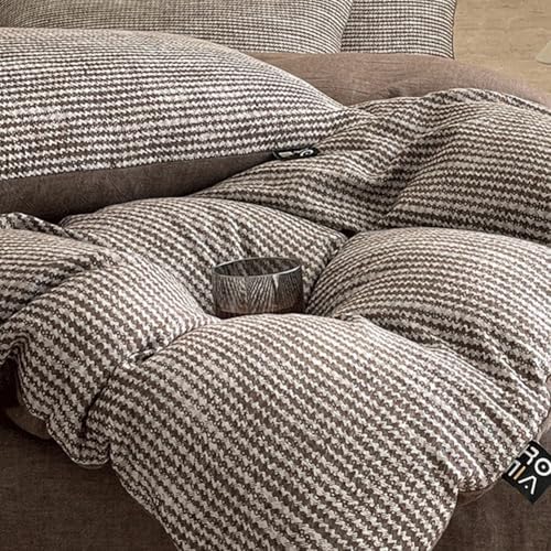 MZP 100% Washed Cotton 4pcs Striped Duvet Cover Sets Stripes Pattern