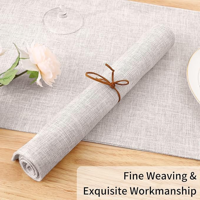 Homaxy Cloths Placemats for Dining Table Set of 4, 13" x 19", Beige
