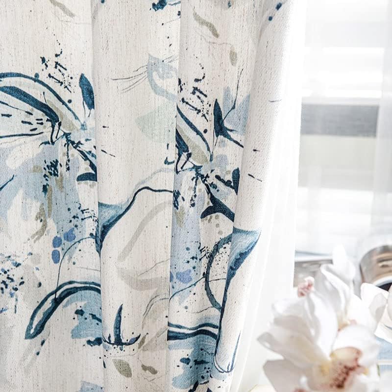 White Pinch Pleated Linen Curtains 84 Inch Length 1 Panel for Living