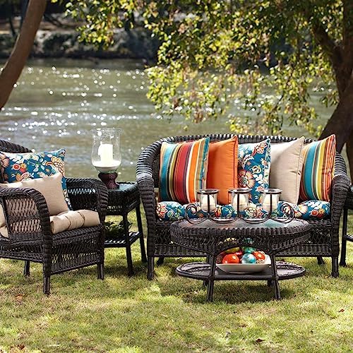 Pillow Perfect Monti Chino Solid Indoor/Outdoor Wicker Patio Seat