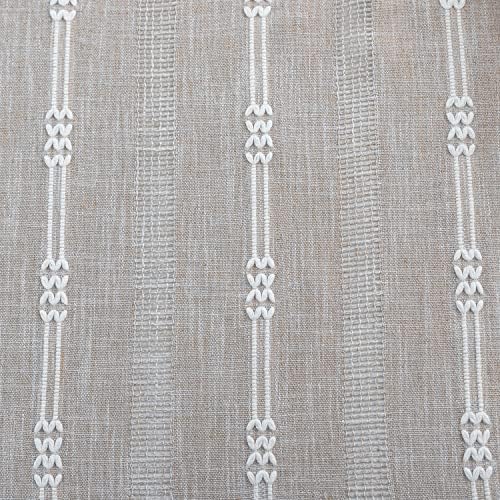 Deeprove Boho Curtains 84 Inches Long for Bedroom, Taupe Cotton Linen