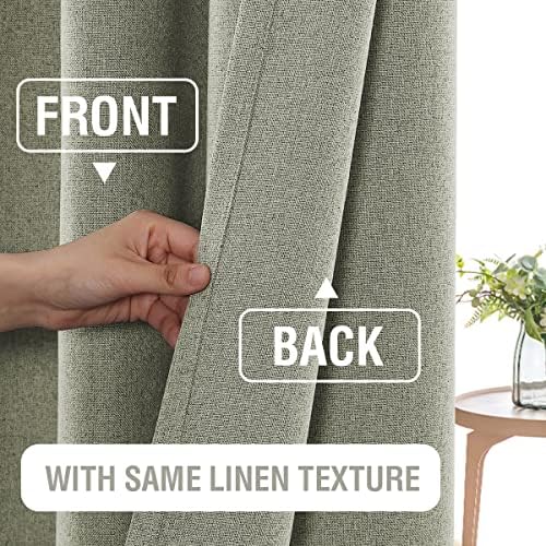 H.VERSAILTEX 100% Blackout Linen Curtains for Bedroom 96 inch Full