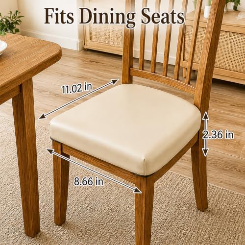 6-Pack Light Beige Stretch Chair Seat Covers, Washable Universal