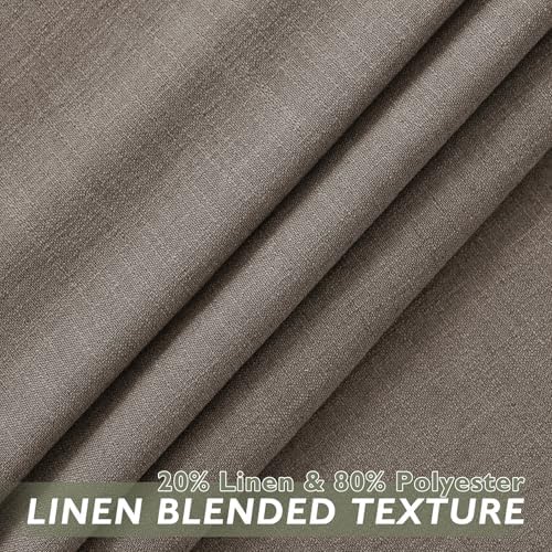 Fcosie Rock Grey Extra Long Natural Linen Curtains 108 Inches Long