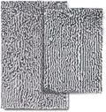 Chenille Bathroom Rugs Set 2 Piece, Absorbent Bath Rugs, Non-Slip Bath