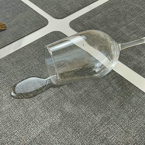 Dining Table Placemats Rectangle Set 4, 11.82 x 16.93 Inches Leather