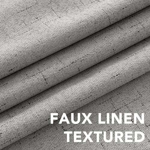 H.VERSAILTEX 100% Blackout Linen Curtains 120" L 2 Panels Dove Gray