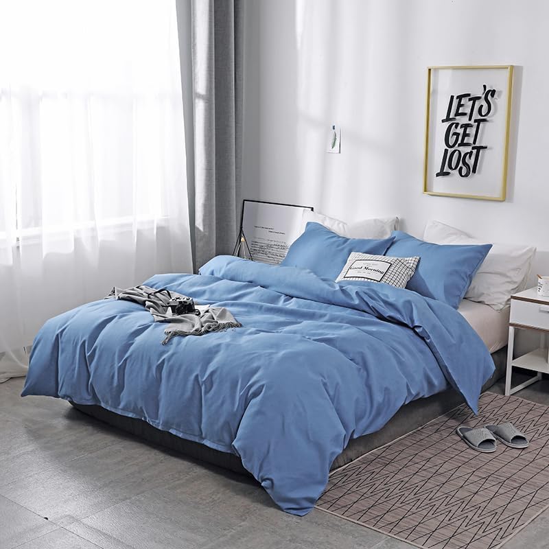Textured Solid Duvet Cover Set,Microfiber Bedding, Soft Comforter