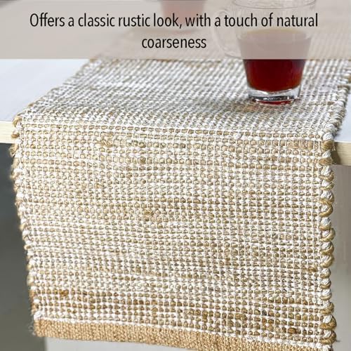 Chardin home Natural Jute Table Runner 13x72 Inch – Vintage Boho