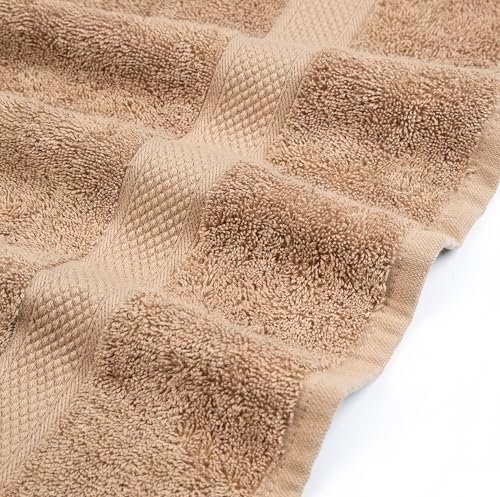 Pleasant Home Bath Towels Set of 6 (24” x 50”) 100% Cotton, Neutral
