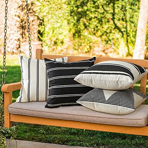 OTOSTAR Pack of 4 Outdoor Throw Pillow Covers 18x18 Inch Waterproof