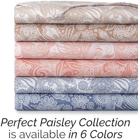 Pillow Cases Set of 2 Queen Size Floral White with Taupe 20 x 30
