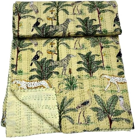 100% Cotton Quilt Lightweight Quilted Bedspread, Soft Breathable